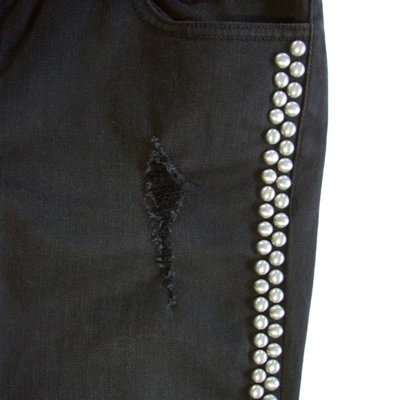 ETIENNE MARCEL Los Angeles $228 Distressed Studded Skinny Jeans 28 - Picture 5 of 8